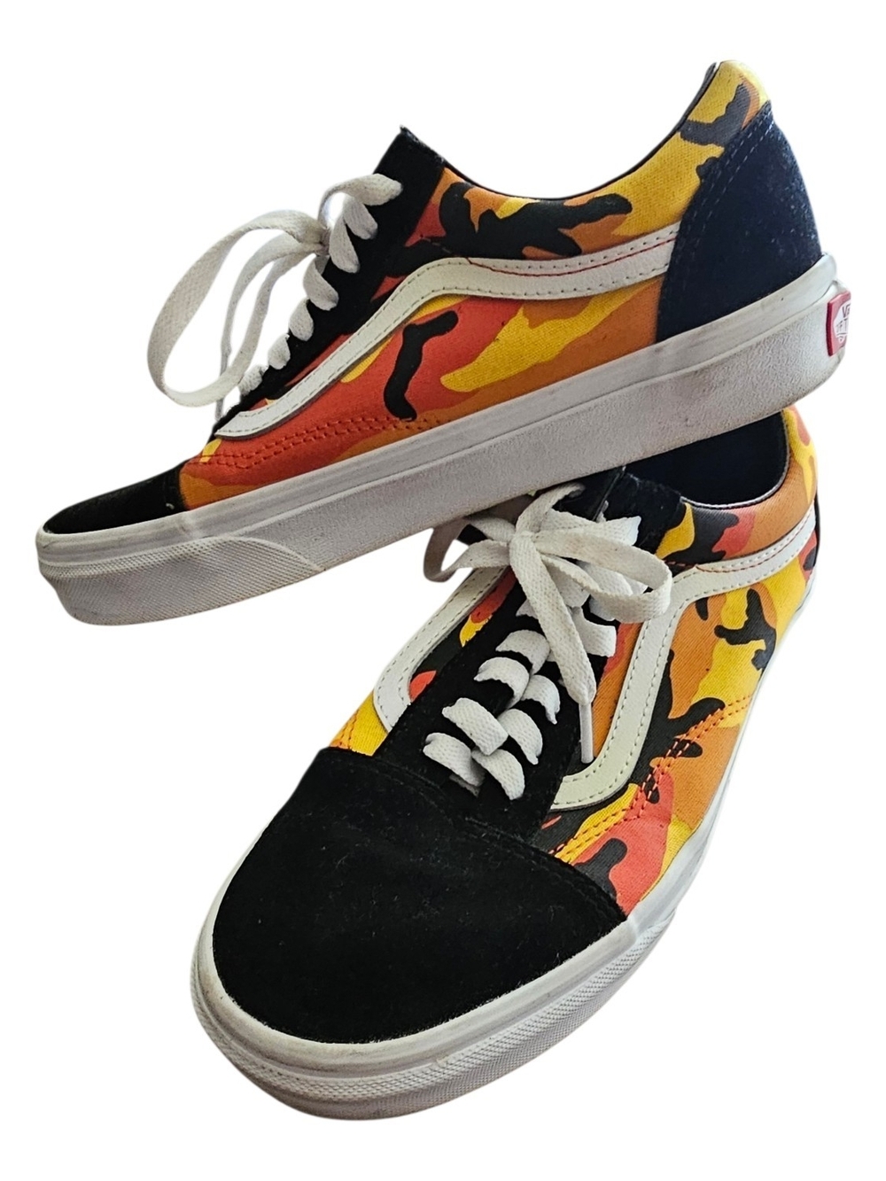 Vans Old Skool "Pop Camo" Black/Spicy Orange [VN0A38G1RK3]. Women's 8